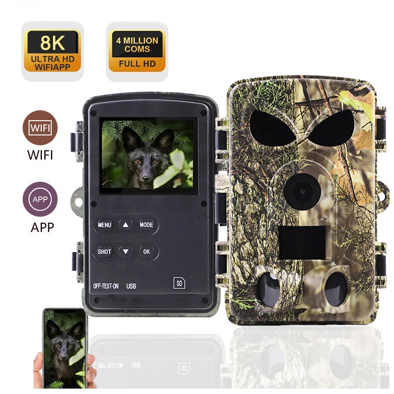 Caméra PR8000 8K 60MP étanche IP65 avec carte SIM pour observation faune française wifi