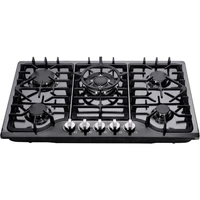 30 Inch Gas Cooktop, Built-in Stainless Steel Gas Stovetop 5 High Efficiency Burners Gas Stove  Convertible Gas Hob (Black) 1
