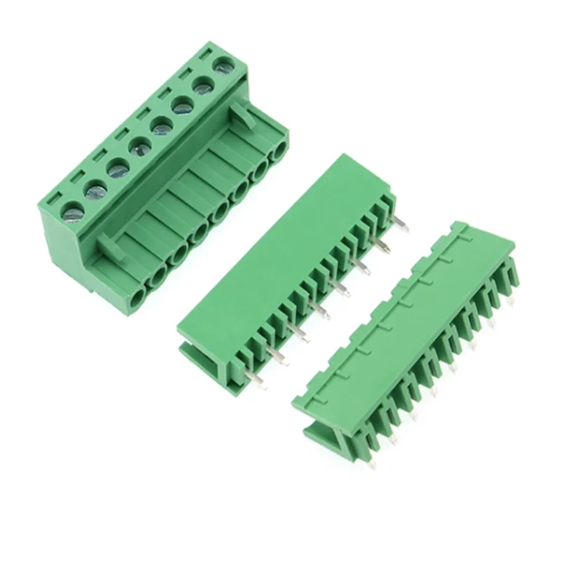 5-Pair 2EDG PCB Screw Terminal Block Connector - Right Angle/Straight Pin Header Plug Socket