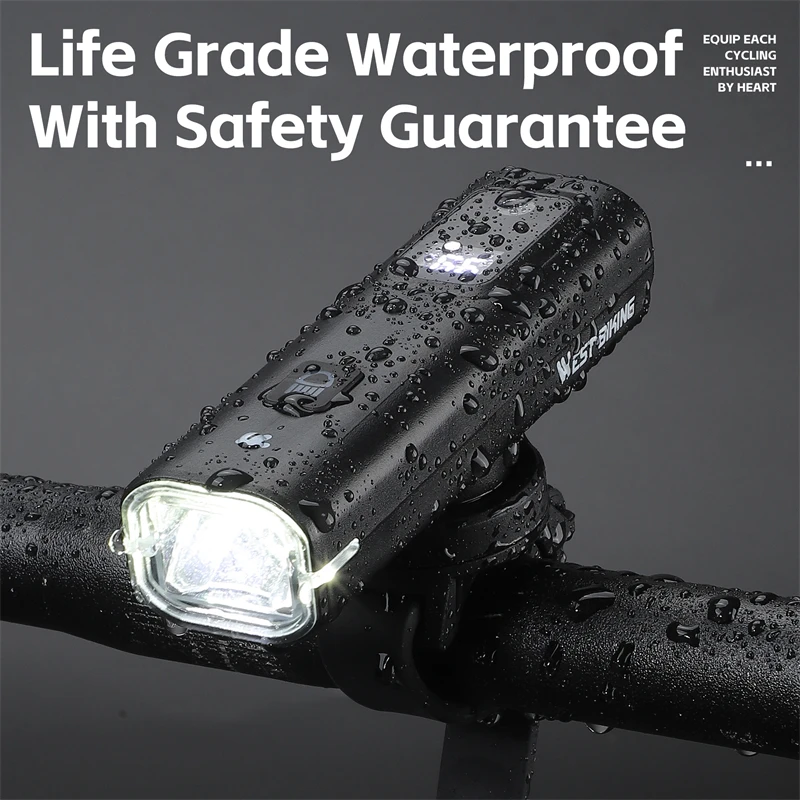 Enhanced Bike Headlight with Intelligent Light Sensing and Quick Release System, 400 Lumen Portable Flashlight