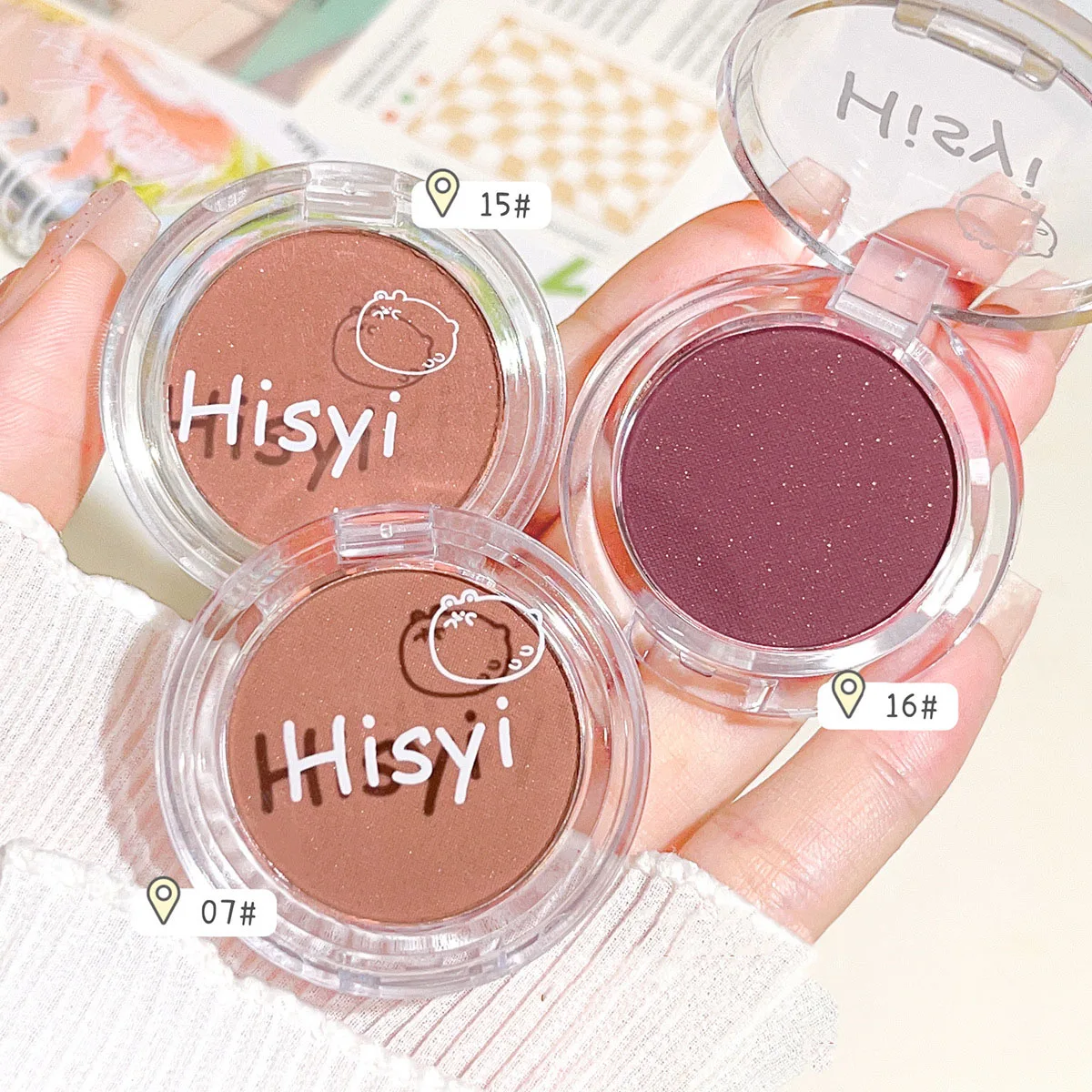 Face Blusher Matte Natural Cheek Tint Brighten Face Waterproof Contouring Cosmetics Blush Powder Soft Female Makeup 1pcs