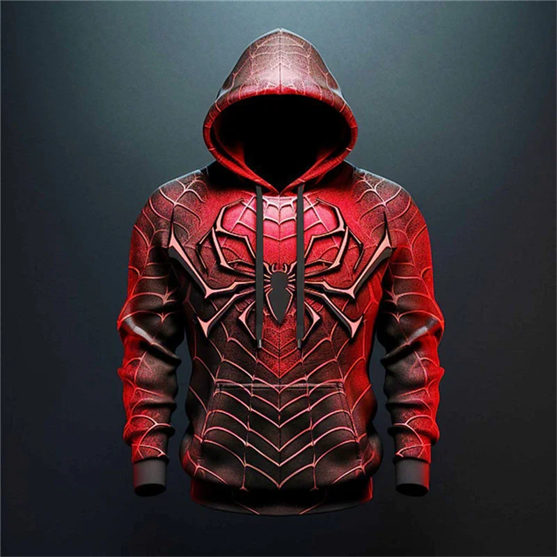 thumbnail image 1 of Sudaderas con estampado 3D de araña para hombre, Sudadera con capucha de gran tamaño, ropa de calle Harajuku de tendencia Hip Hop, Cosplay de ocio, moda de otoño, 1 of 4