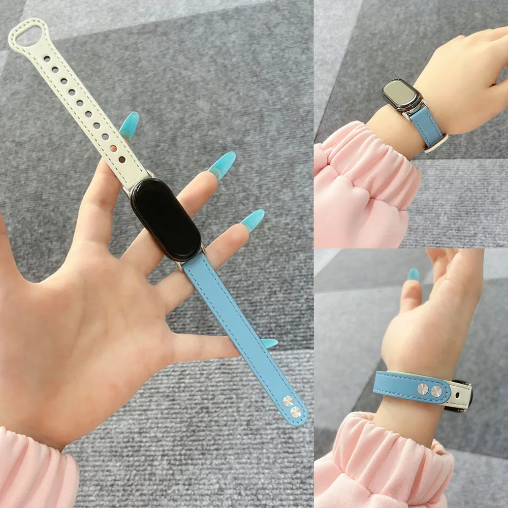Elegant Leather Strap for Smart Band Watches - Slim Wrist Bracelet Replacement Accessory