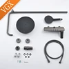 VGX Luxury Shower System Set Bathroom Shower Faucet Set 3-way Rainfall Shower Mixer Crane with Hand Shower Set Black Grey Chrome 6