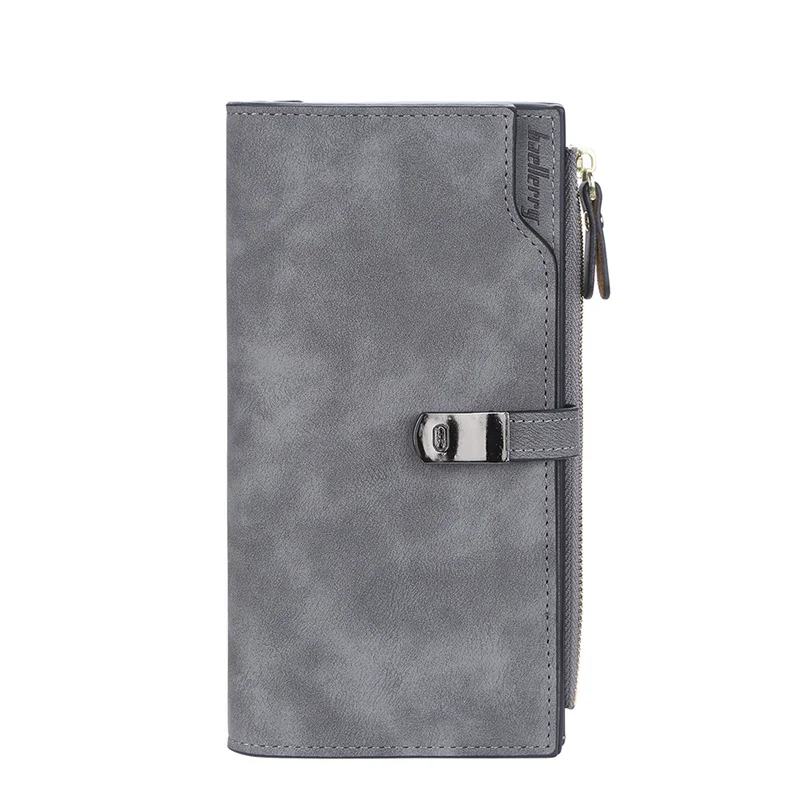 Women Wallets Handheld Multifunctional Multi-card Position Clutch Buckle Zipper Wallet Handbag PU Leather Long