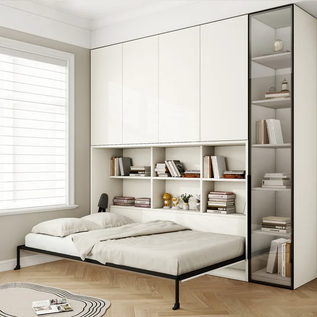 Rollover invisible bed wall small apartment study wardrobe integrated folding wall multi-functional hidden 3 Rollover invisible bed wall small apartment study wardrobe integrated folding wall multi-functional hidden 3