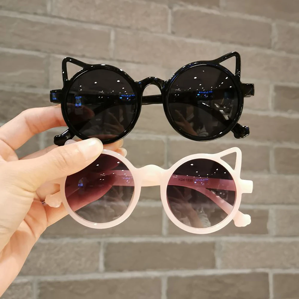 Kids fashion cat ear sunglasses Kids decorative glasses Cute baby sunglasses