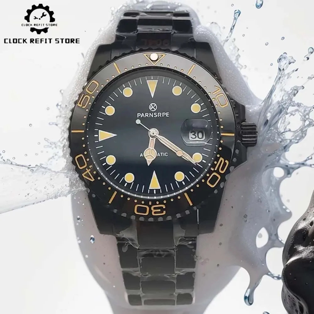 

Men's Mechanical Watch China 2813 Movement Black PVD Waterproof Stainless Steel Business Men's Watch Sapphire and Ore Glass