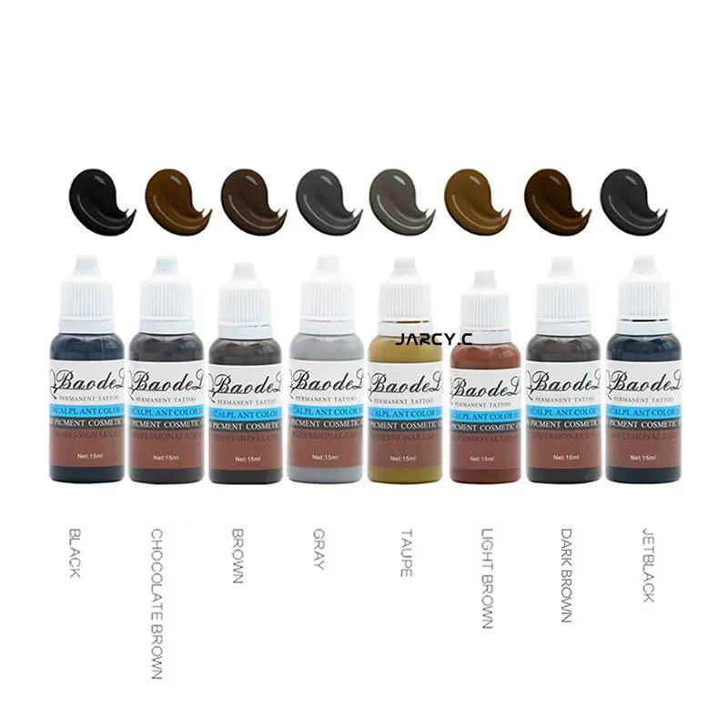 Semi Permanent Makeup Tattoo Ink 15ml for Eyebrow Pigment Cosmetic Tattoo Microblading Machine Pigment Eyebrow 23 Colors