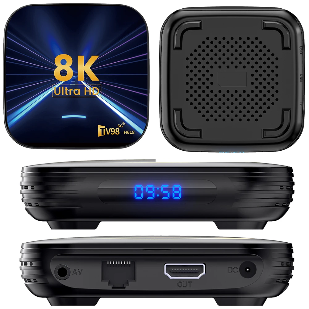 16/32/64GB TV Box Android 14 8K HD Media Player Support Android TV App and BT 5.0 2.4G/5G Dual WiFi Set Top Box Android Box