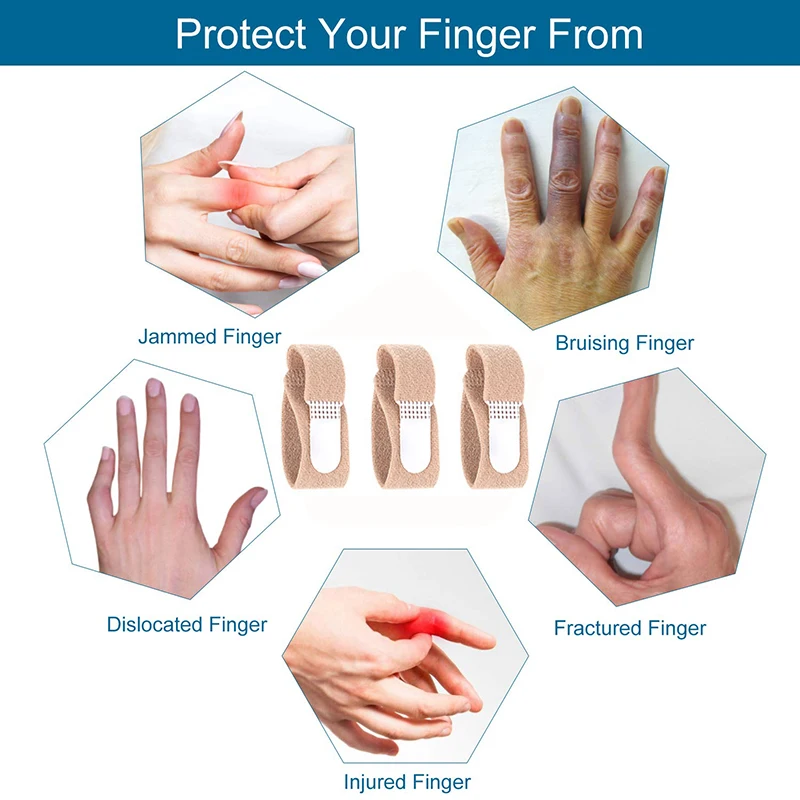 Pexmen 1/2/5/10Pcs Finger Buddy Wraps Finger Loops Tapes for Broken Jammed Swollen or Dislocated Joint Splints Brace