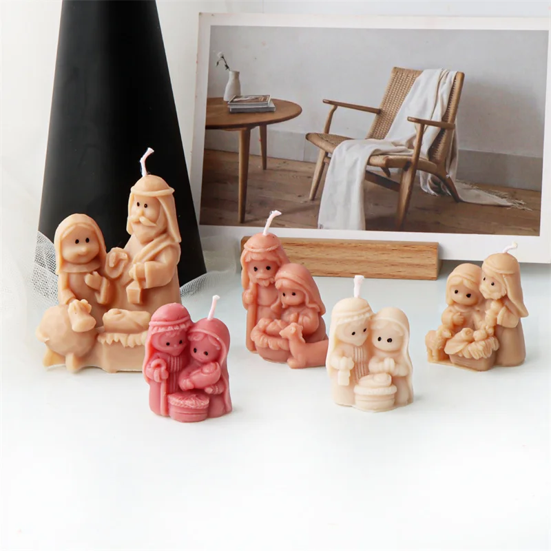 Elegant Holy Family Nativity Candle Mold