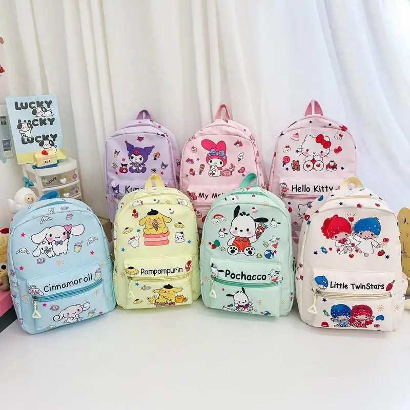 

Милый мультяшный рюкзак Sanrio Kuromi My Melody Cinnamoroll, сумка для книг, уличный дорожный повседневный рюкзак, сумка-тоут