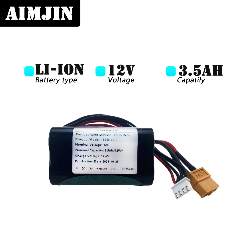 

12V 3500mAh 18650 Rechargeable Batteries 12V With BMS Lithium Battery Protection Plate