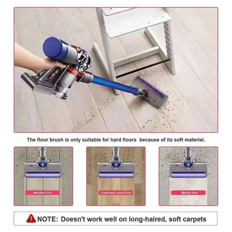 Brush Head for Dyson V6 DC45 DC62 DC74 DC58 DC61 Vacuum Cleaner Floor Soft Sweeper Roller Head Floor Brush Replacement