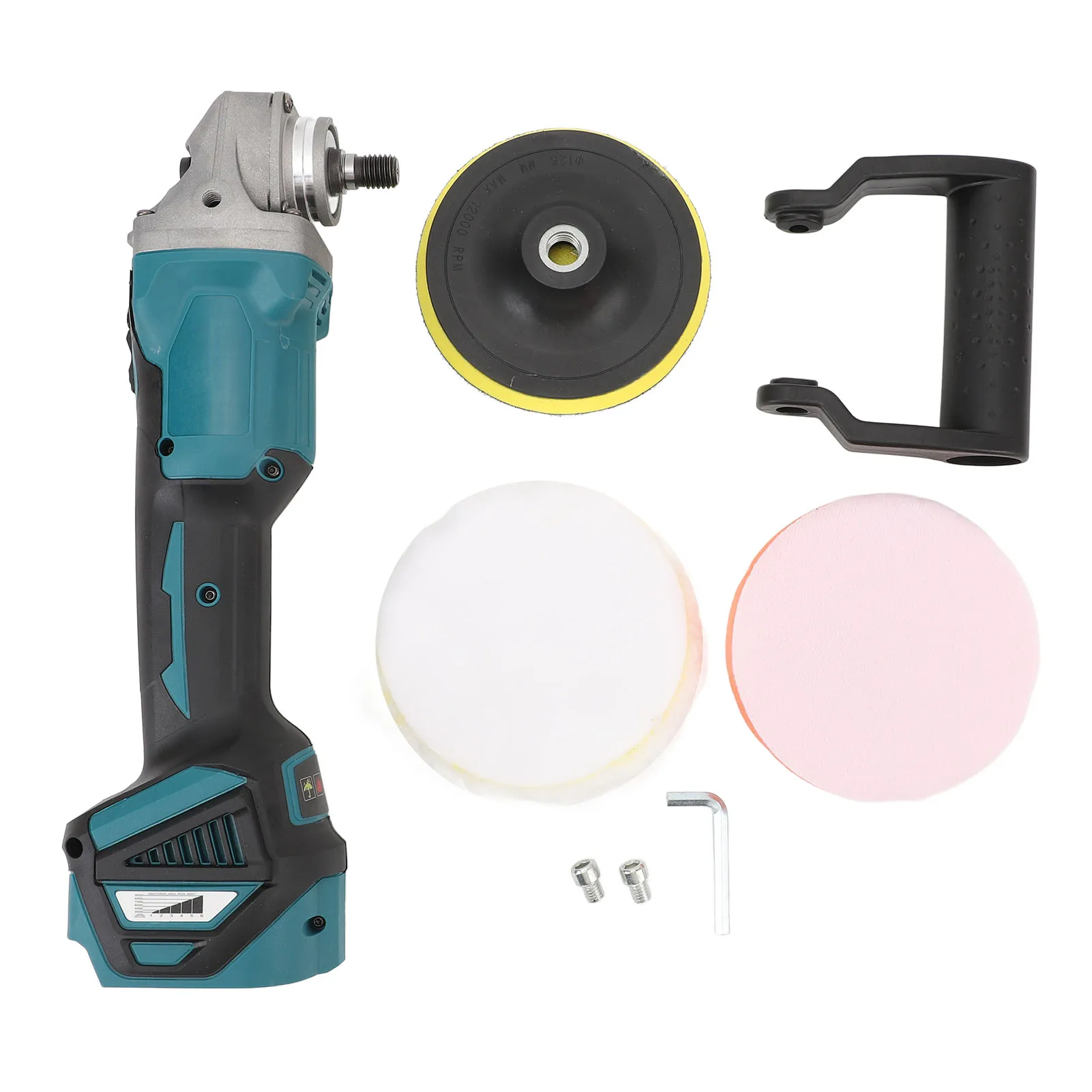 Car Polisher Cordless Buffer Polisher 6 Gear Speed 18V Battery Powered Brushless Cordless Grinding Polishing Machine for BL1820