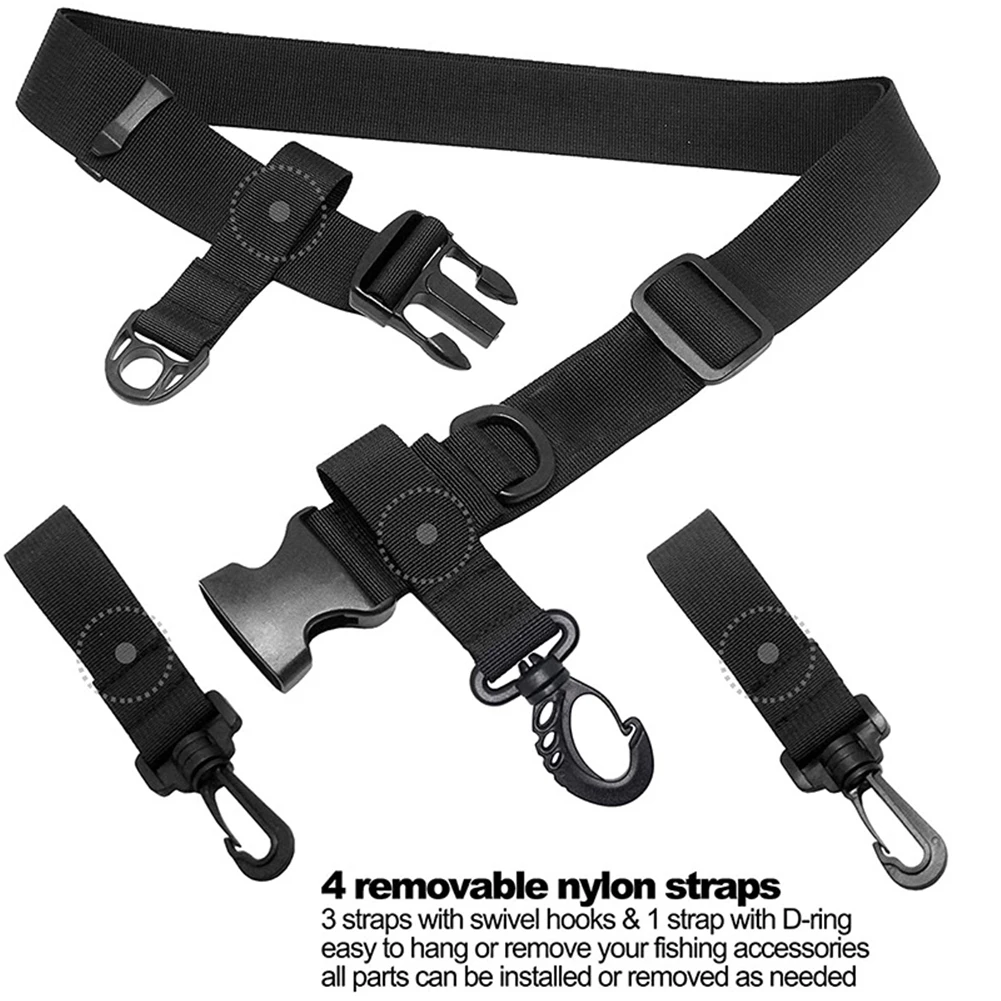Fishing Wading Belts for Kayak Waistband with D-ring Rotation Hooks Fishing Tackle Accessories Waist Hanging Belt