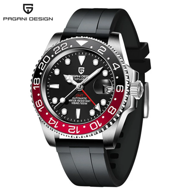 2021 New PAGANI DESIGN Men's GMT Watch Luxury Sapphire Ceramic Bezel Automatic Mechanical Watch Stainless Steel Waterproof Clock 