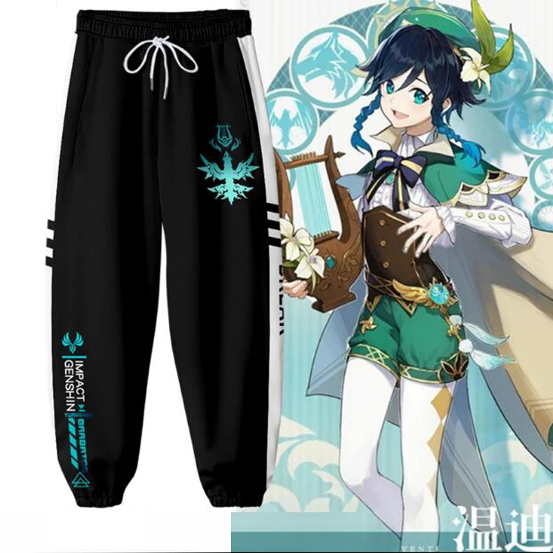 

Хит продаж, костюмы для косплея геншина ударно-Венти, тренировочные штаны с 3D принтом для мужчин и женщин, повседневные брюки в стиле Харадзюку, спортивные штаны в стиле хип-хоп