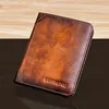 Men's Wallets RFID Genuine Leather Trifold Wallets For Men with ID Window and Credit Card Holder 5