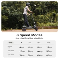 Trottinette électrique tout-terrain iScooter iX7Pro Dual Drive 2000W 48V17.5Ah, vitesse 60 km/h, pneus de 10 pouces, pliable, avec application 4