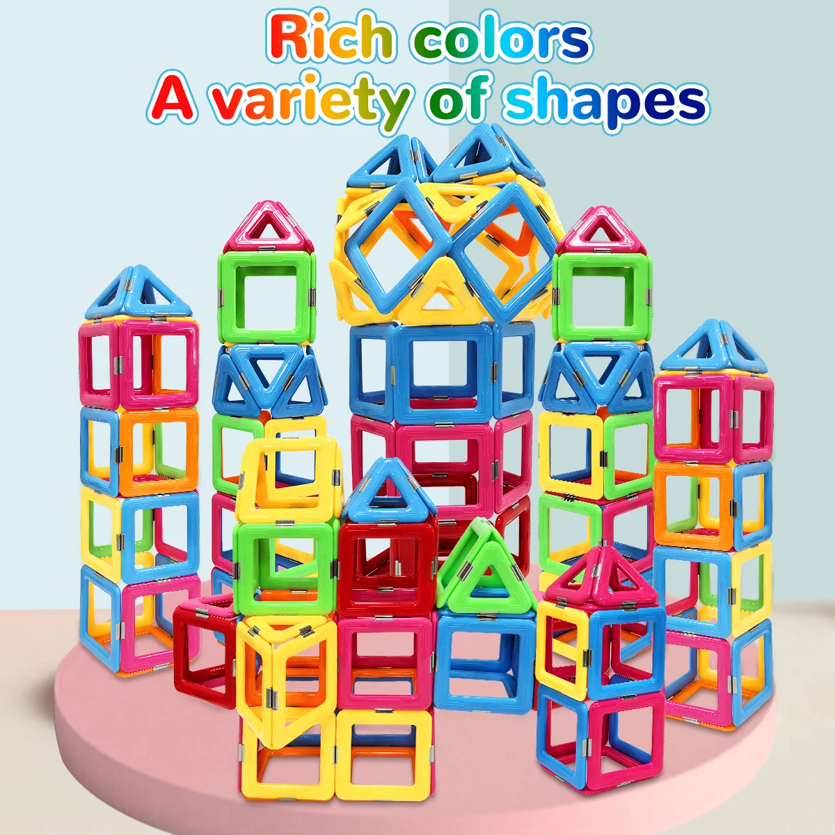 Juego de juguetes de construcci&oacute;n v&aacute;stago grande formas coloridas variadas y juguete aprendizaje educativo vibrante