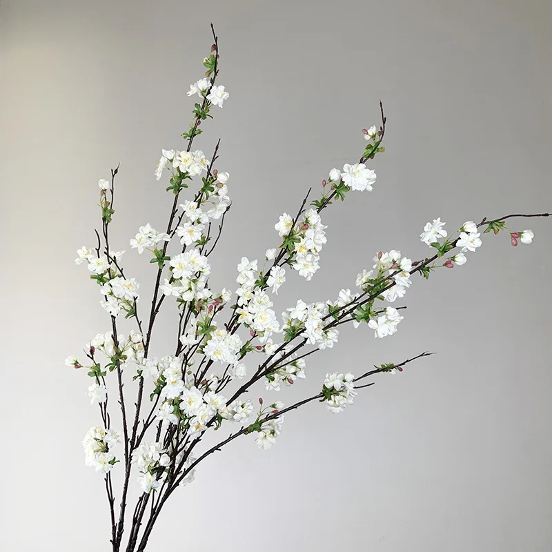 Lifelike Silk Peach Blossom Artificial Cherry Blossoms