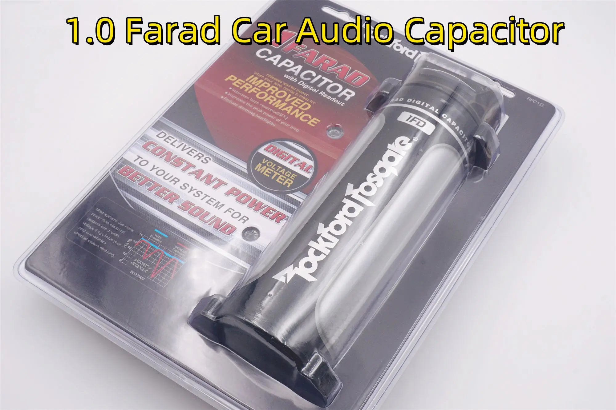 Rockford Fosgate 1.0 Farad Condensatore Audio Per Auto Subwoofer Super Potente Modificato Con Luci Display Di Tensione A Led 1F Filtro Capacito