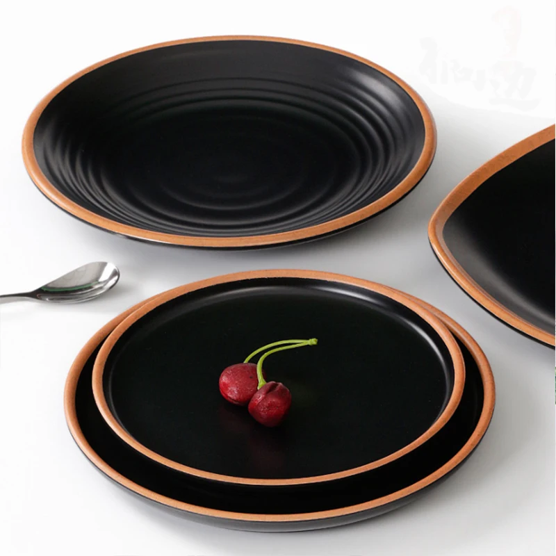 Melamine Tableware Restaurant Food Plate Round Imitation Porcelain Creative Plate
