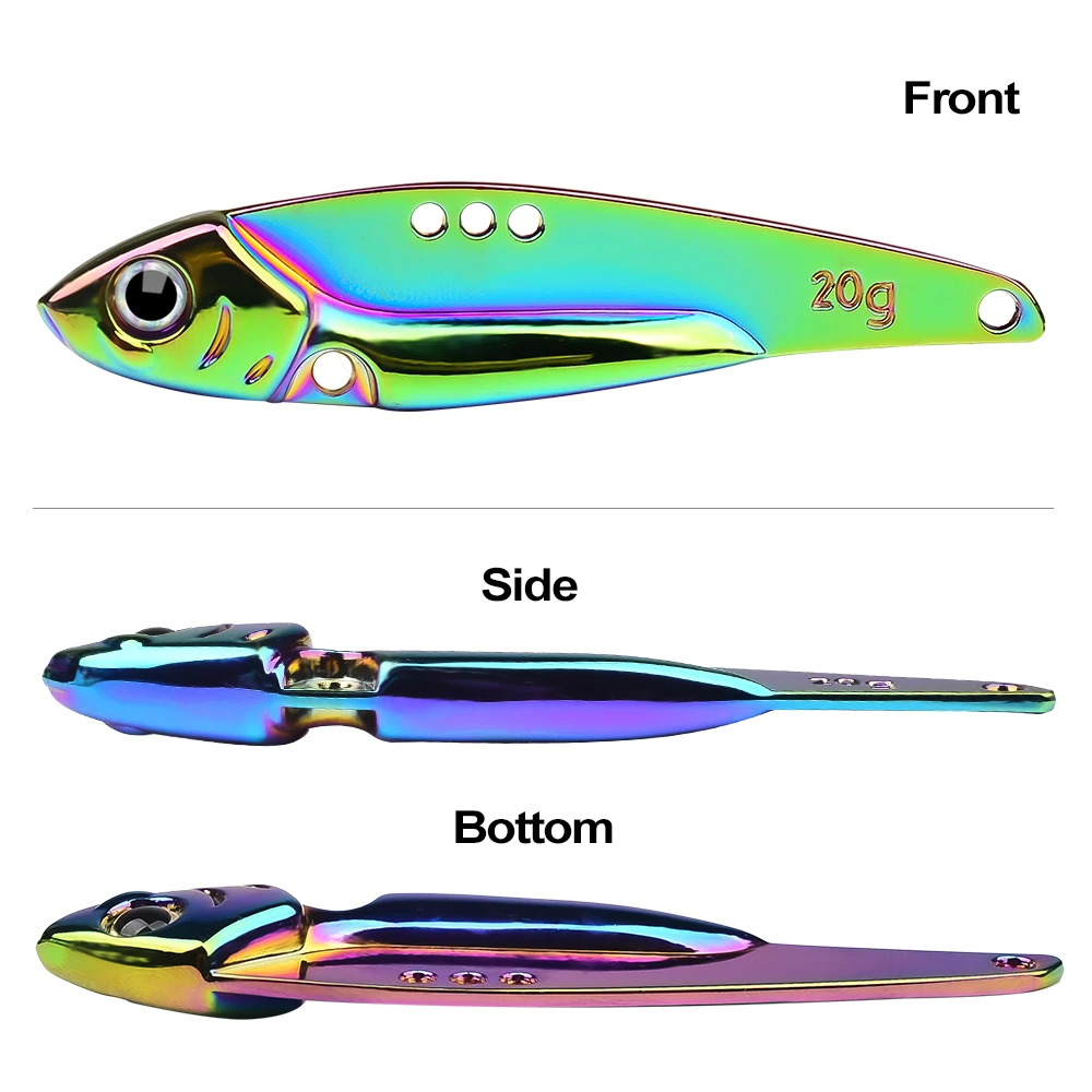 Top Sinking 20G 56.5mm Colorful Lead Casting Jig Bait Spinning Baits Metal Fishing  Lure double hook 3 