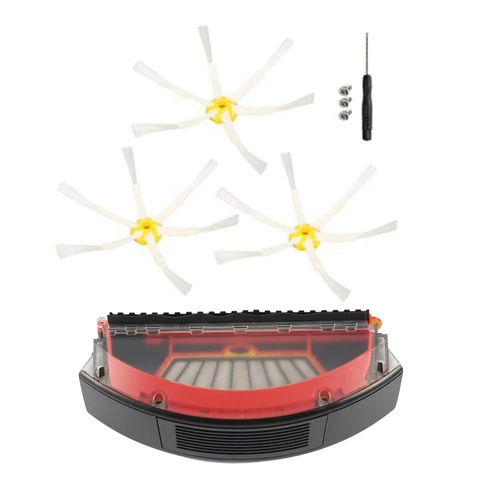 Set Vacuum Cleaners Parts  1 Set Side Brush & 1 Pcs Dust Collecting Box Filter Bin Collector