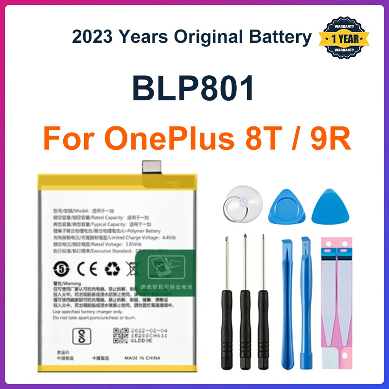100 Original Replacement Phone Battery BLP801 For OPPO 1 OnePlus 8T 9R Phone Battery High