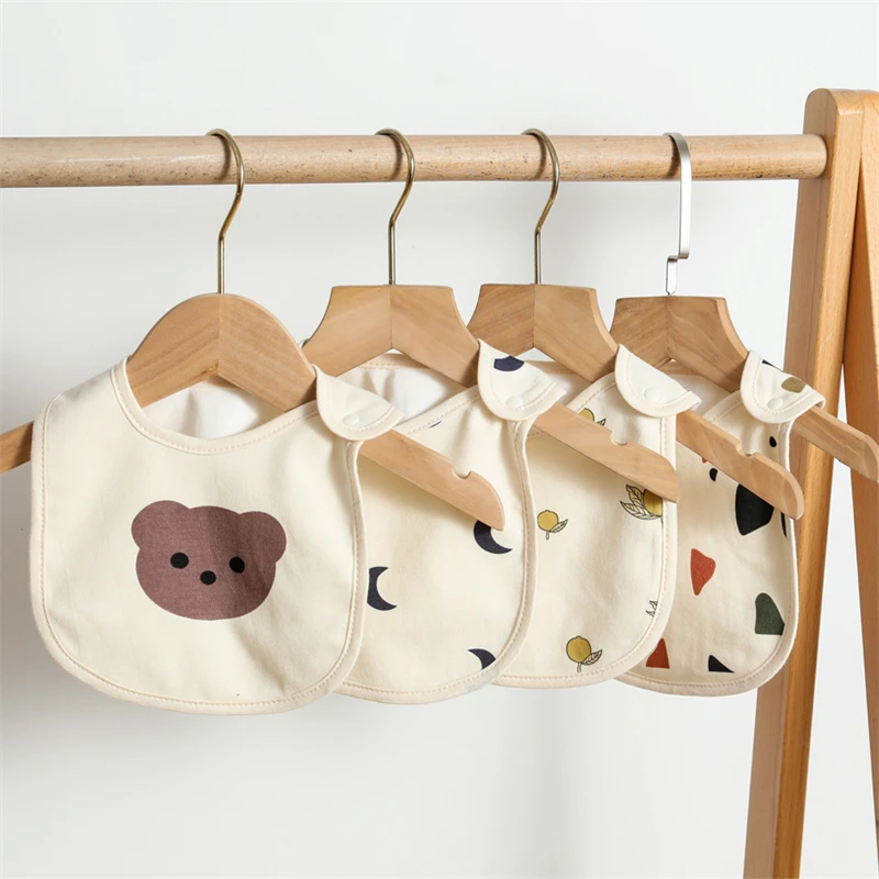 INS Style Infant Baby 100% Cotton Bibs Waterproof Cartoon Bib Burp Cloth Newborn Boy Girl Feeding Bibs Saliva Towel 5