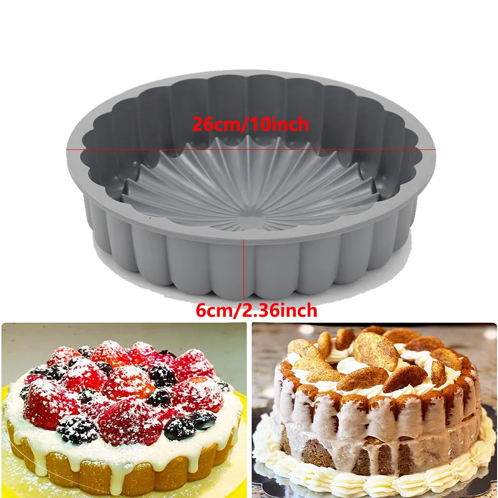 10inch Charlotte Silicone Baking Pan Nonstick Round Silicone Molds For
