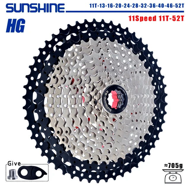 SUNSHINE Bicycle Cassette 8/9/10/11/12 Speed Mountain Bicycle Freewheel Bicycle Sprocket HyperGlide system For Shimano/SRAM 11 Speed 11T-52T