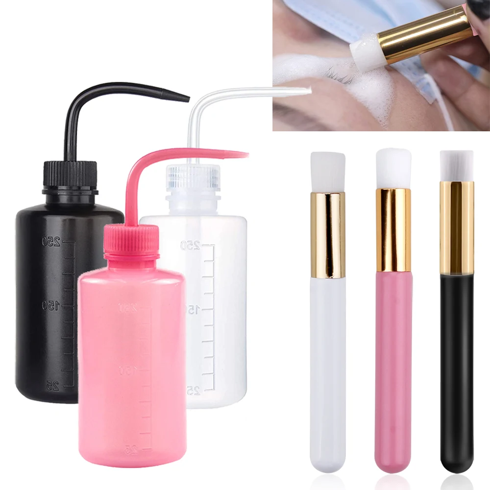 Eyelash Extension Cleaning Brush Eye Lashes Washing Bottle Lash Shampoo Eyebrow Applicator