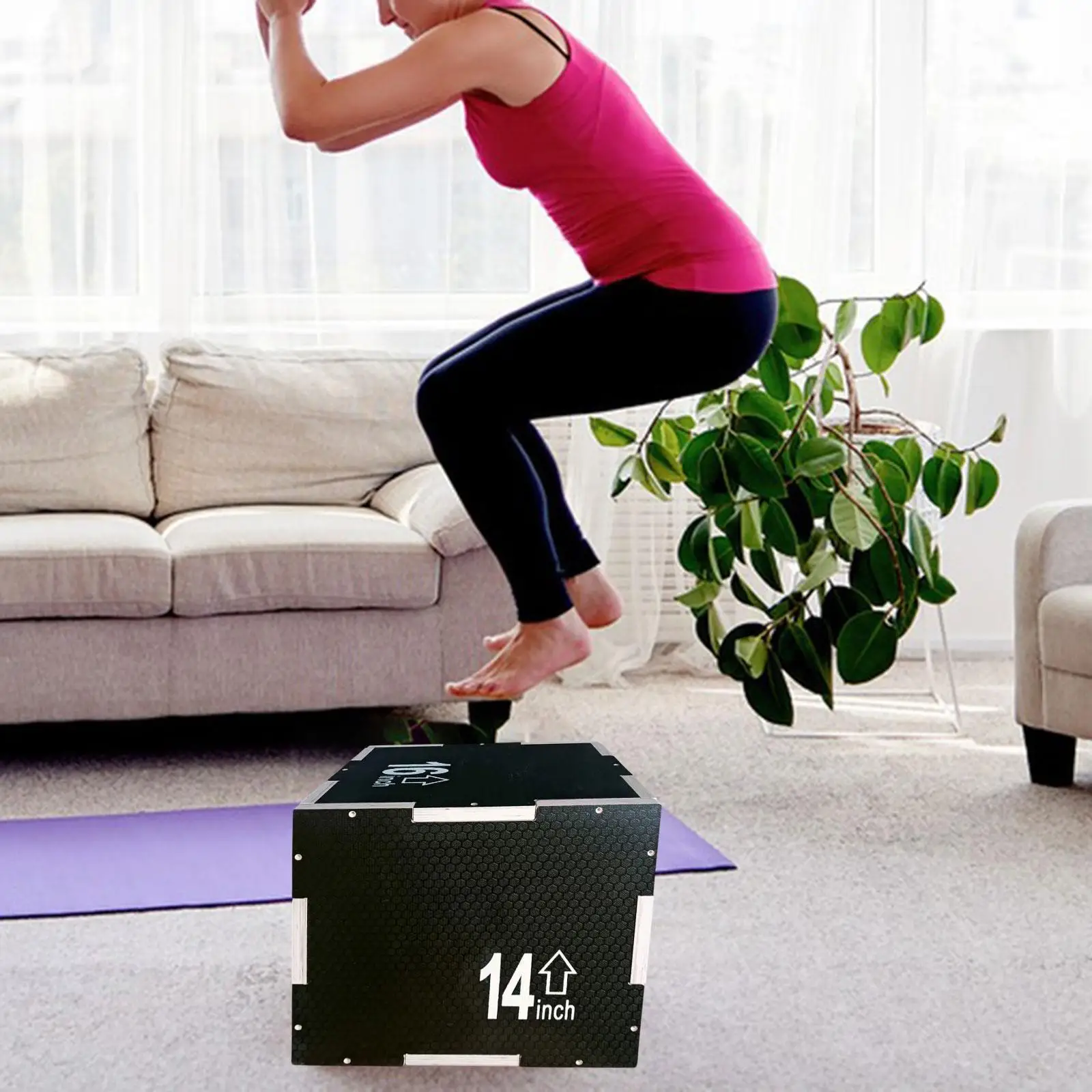 3 in 1 Plyo Box Lightweight Wooden Plyo Jump Practical Agility Versatile Workout Fitness Exercise Plyometric Jump Box Step