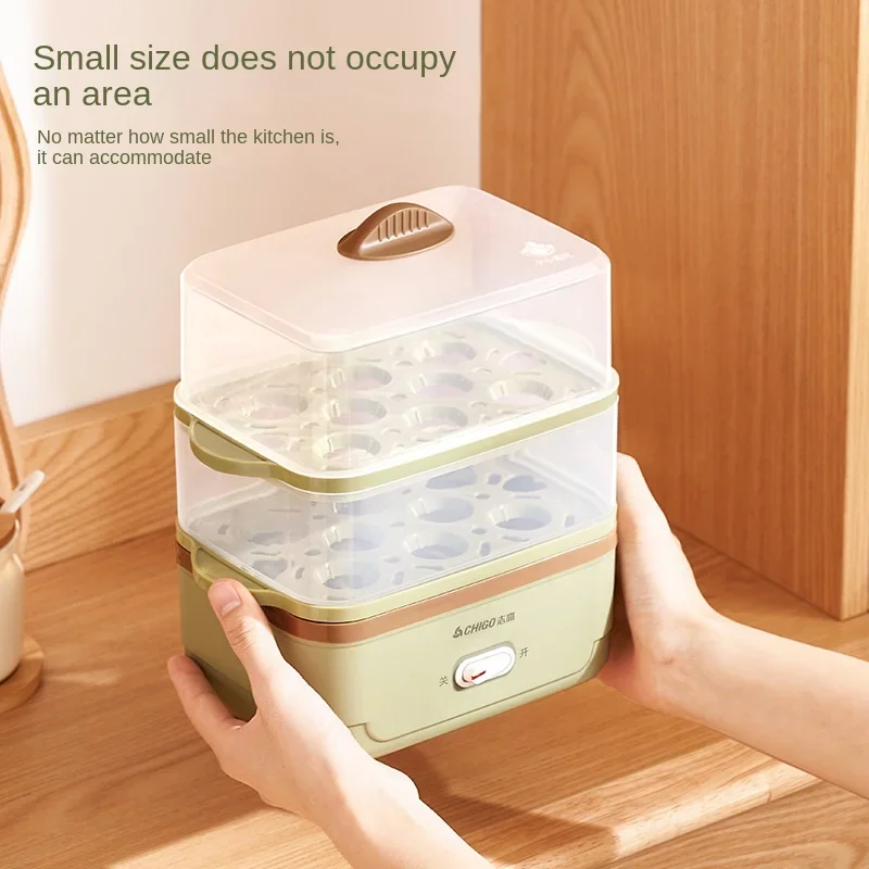 220V Egg Cooker Egg Boiler Food Steaming Cooker Multifunctional Automatic Household Breakfast Machine