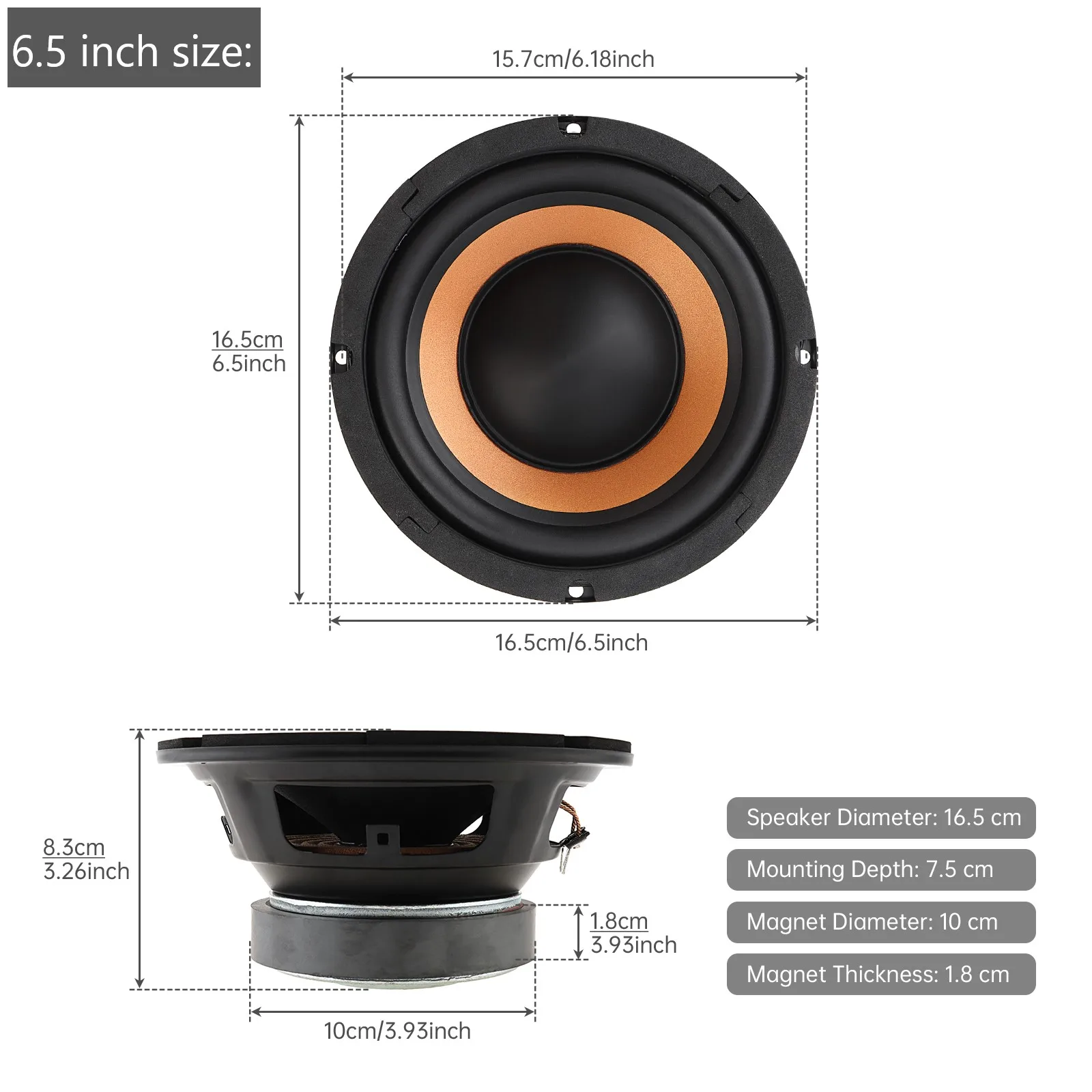 High-Power Universal Car Audio Bass Woofer - Wide Frequency Stereo Speaker