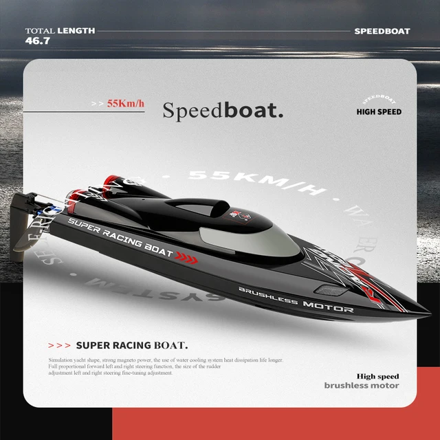 WLtoys WL916 WL915-A RC Boat 2.4Ghz 55KM/H Brushless High Speed Racing Boat Model Remote Control Speedboat Children RC Toys 3