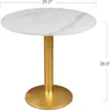 Round Modern Dinning Table Bistro Table Tulip Table with Faux Marble top,Easy Assemble,Sturdy Metal Frame Diameter 30in*H28.54in 3