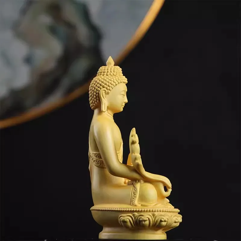 Tibetan Buddha Character Model, Solid Wood Carving, Chinese Statue, Home, Living Room, Office Decoration, Feng Shui Statue