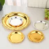 4" 6" Golden Silver Relief Tray Luxury Fruit Snack Cake Plate For Party Decorative Tea Cup Holder Desktop Jewelry Storage Tray 1