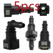 Car Fuel Line Hose Connector Black 7.89/9.89/11.8 ID8 Nylon RubberQuick Release Hose Coupler Car Accessories 5pcs
