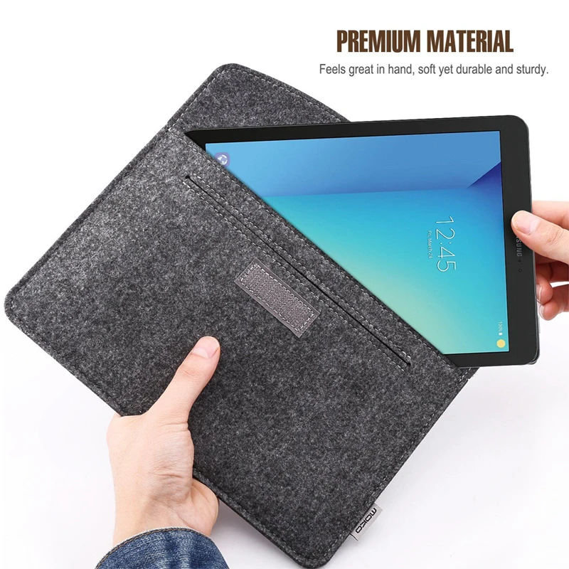 Premium Wool Felt Shockproof Tablet Sleeve for 10 to 11 Inch Devices