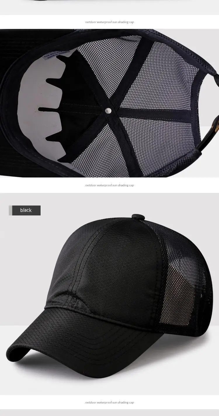 Oversize Big Head Man Plus Size Baseball Cap Spring Summer Thin Fabric Mesh Sun Hat Male Snapback M 55-59cm L 60-64cm
