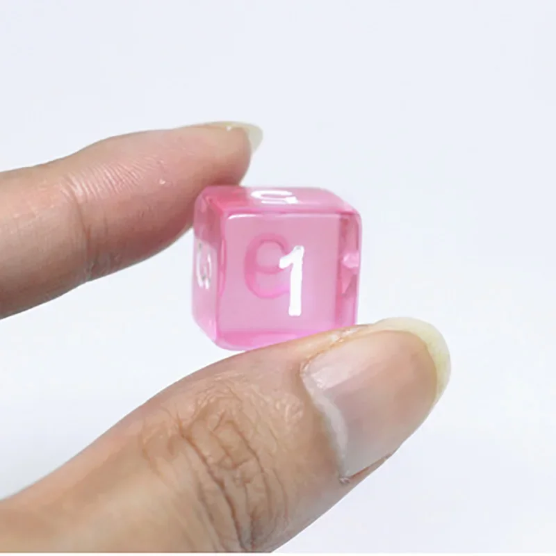 Dice Set 7 PCS/Lot Square Corner Colorful Transparent Acrylic 6 Sided For Club/Party/Family Games