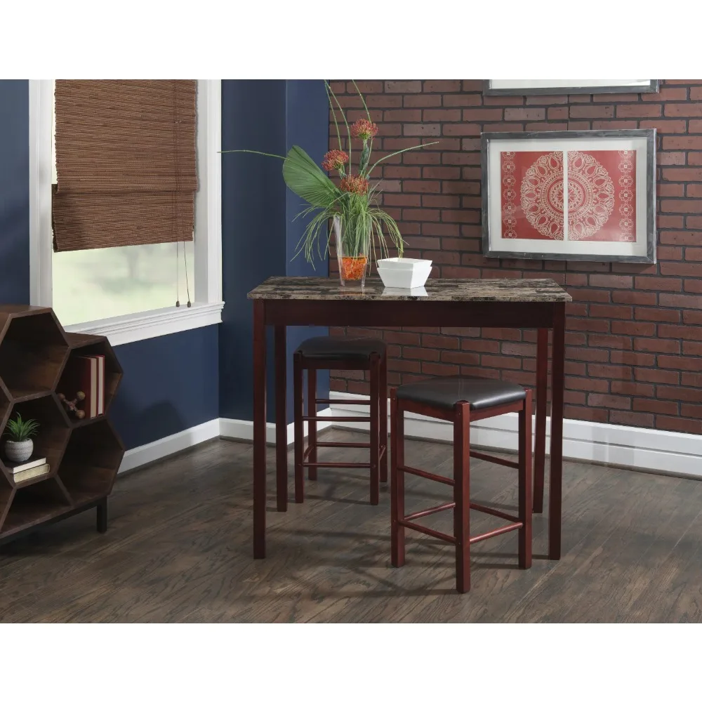 

3-Piece Casual Dining Tavern Set, 25" Seat Height, Restaurant Set for Dining, Office and Living Spaces of Home, Free Shipping