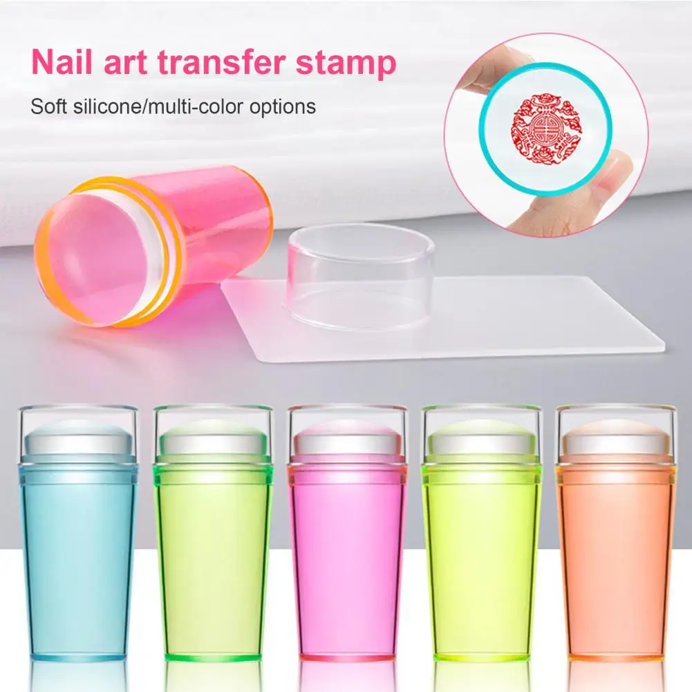1 Set Nail Art Stamp Useful Simple Operation Nail Stamper French Tip Silicone Stamper Tool Female Supply