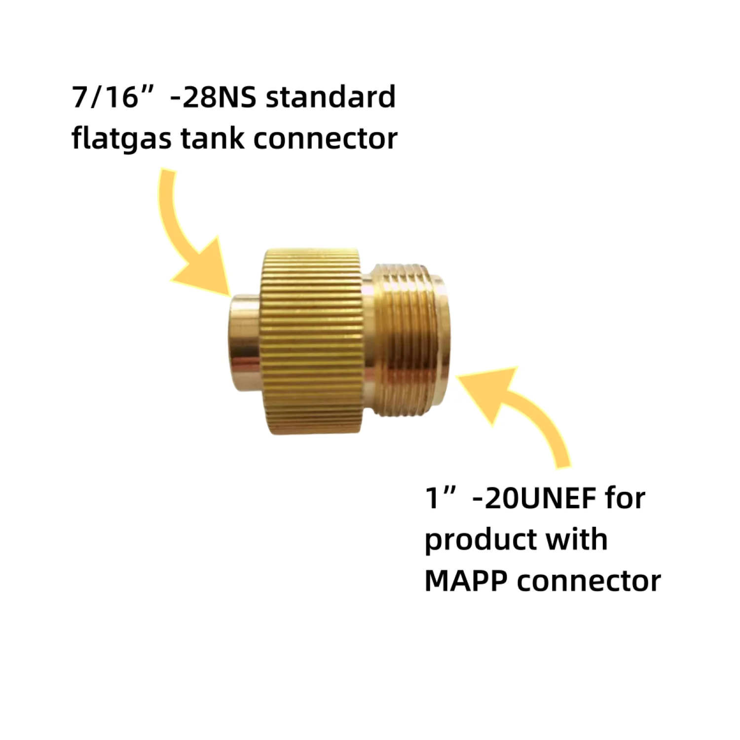 Adaptor Canister Gas Convertor 1"-20 UNF Adapter Lindal Valve Canister to 7/16"-28UNF Propane Tank Welding Torch MAPP Gas Cans 2
